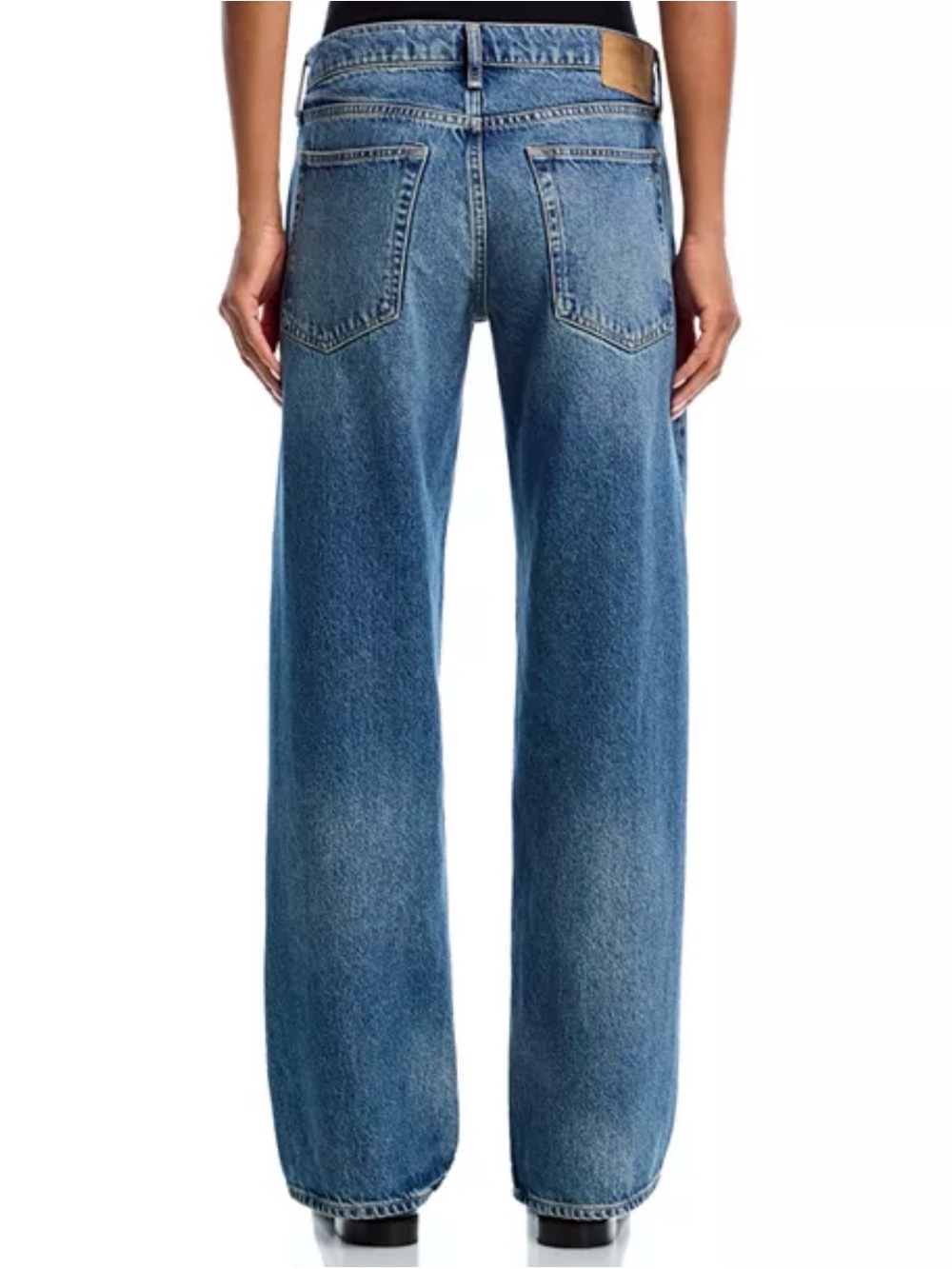 Rag & Bone Saige Low Rise Relaxed Straight Full Jeans Womens 28 Wide Echo Blue